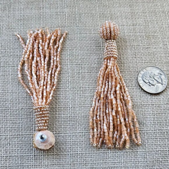 Women Earrings Orange Beads Fringe Drop Down Ear Fashion Jewelry - Picture 5 of 8